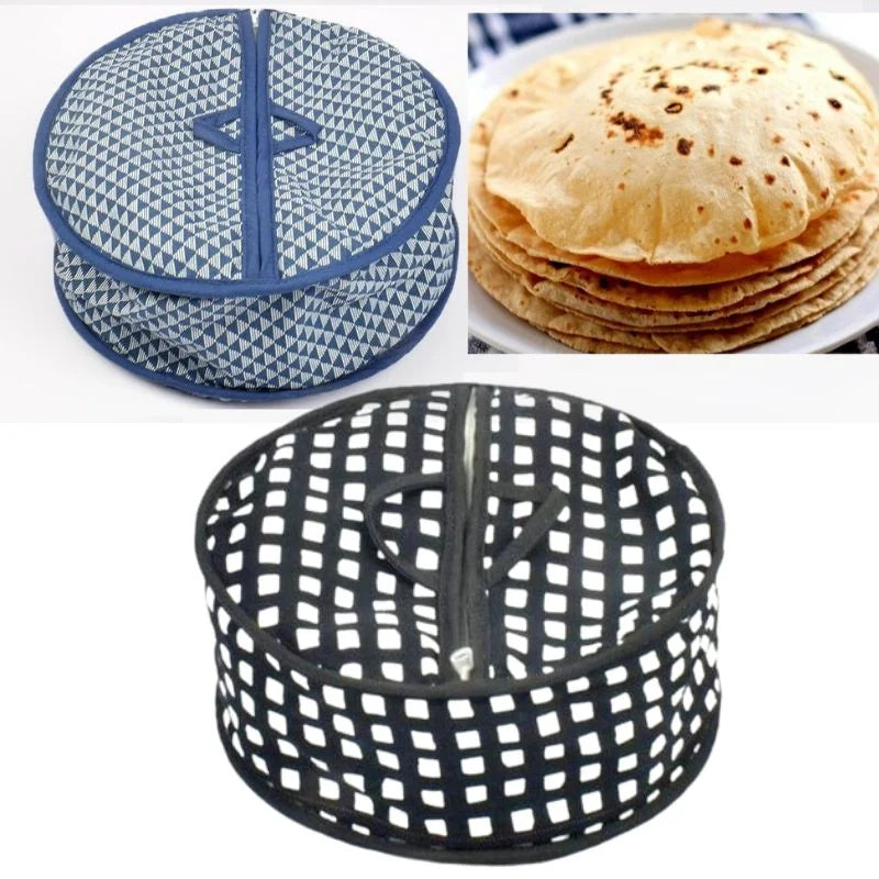 Roti Zipper Bag | Reusable Airtight & Insulated Storage Bag | Keeps Chapati Fresh, Soft & Warm | Random Design