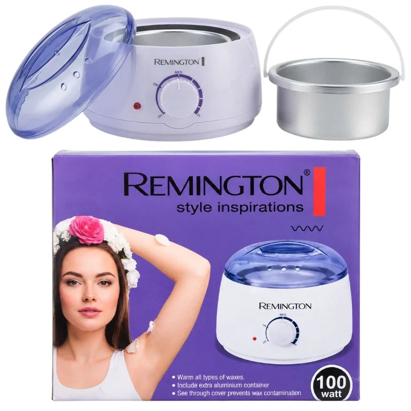 Remington Wax Melting Machine for Hair Removal | Model FJF508-1 | Electric Wax Warmer with 2 Aluminum Pots | Adjustable Temperature Control up to 80°C | 100W
