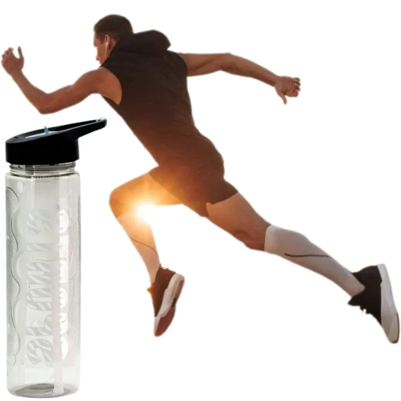 Black Stylish Water Sport Bottle 1000ml with Straw | Leakproof BPA-Free Hydration Bottle for School, Gym & Travel