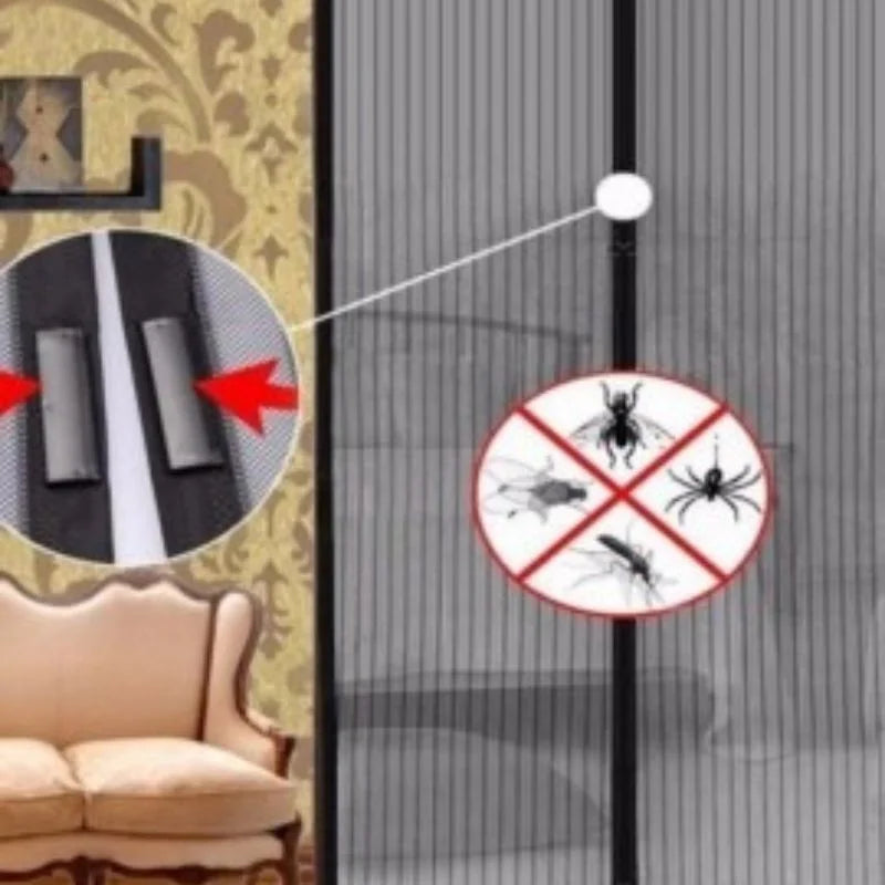 Hands-Free Retractable Magnetic Door Mesh | Magic Mesh Screen Door with Magnetic Closure