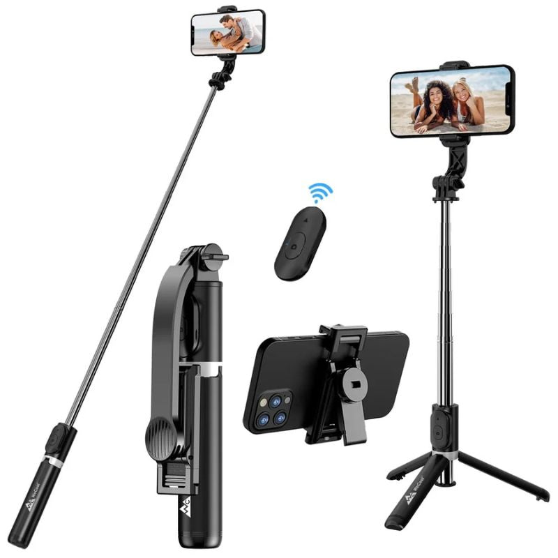 NeePho P170S Selfie Stick Tripod | Extendable , Bluetooth Remote, Universal Smartphone Mount | Durable Metal Build & Lightweight Design