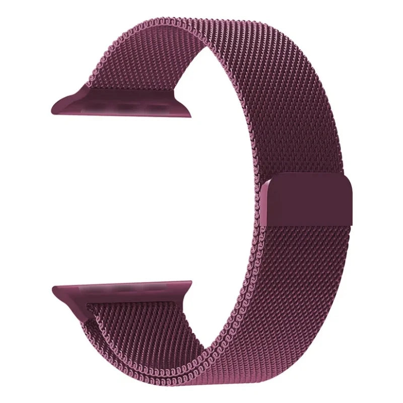 Plum | Apple Watch Milanese Magnetic Loop Strap | Stainless Steel Band  | 42mm / 44mm / 45mm