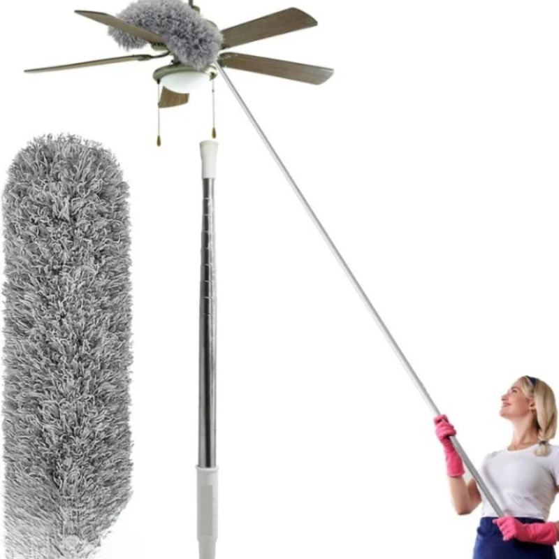 Extendable Microfiber Duster with Telescopic Handle | Long Reach, Bendable Head & Washable Cleaner