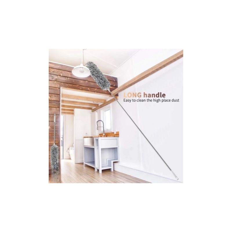 Extendable Microfiber Duster with Telescopic Handle | Long Reach, Bendable Head & Washable Cleaner