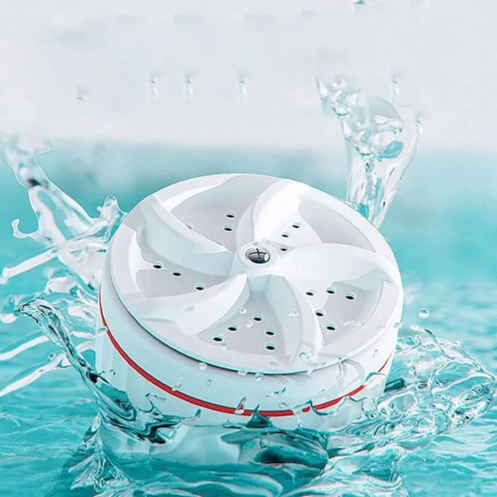 Portable USB Mini Turbo Washer | Ultrasonic Travel Washing Machine for Socks, Underwear & Dishes