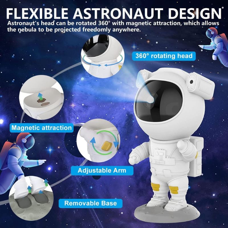 Astronaut Star Projector Night Light | Bring the Galaxy to Your Room | LED Nebula & Starry Sky Projection