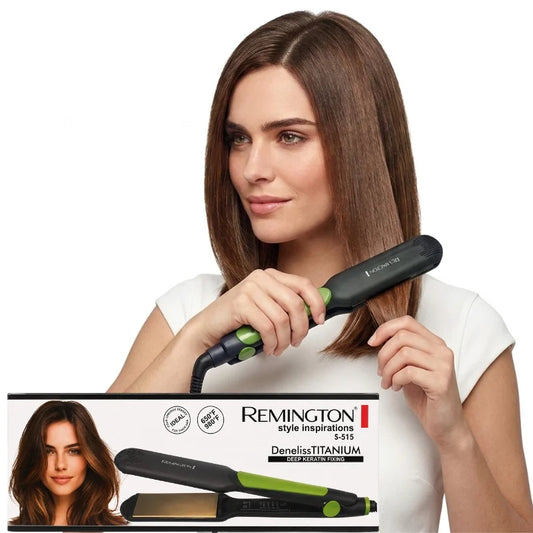 REMINGTON S-515 Hair Straightener & Curler | Deep Keratin Fixing  | Deneliss Titanium | Adjustable Temperature | For All Hair Types