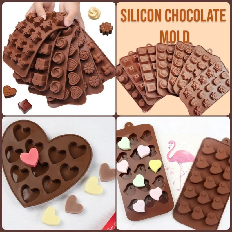 Silicone Chocolate Molds Shapes | Non-Stick Candy & Cake Making Mold for Kids & Adults | Random Shapes