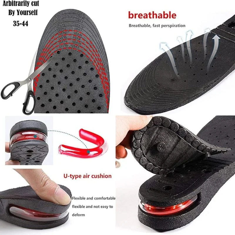 4 Layer Height Increase Insoles – Adjustable 3 cm to 9 cm | Soft, Comfortable & Shock-Absorbing | Elevator Shoe Inserts for Men & Women