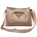 Beige Elegant Cat Handle Handbag for Girls & Ladies | Stylish Shoulder & Crossbody Bag with Gold Accents | Adjustable Strap