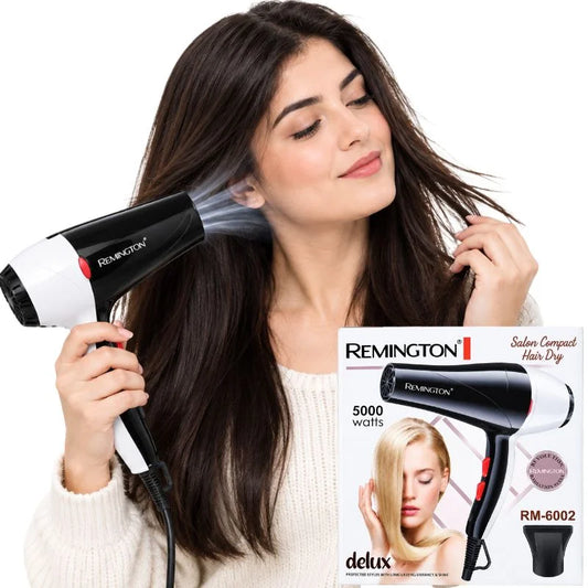 Remington Hair Dryer RM-6002 | 5000W Powerful Hair Dryer with Hot & Cool Air | 2 Speed Settings | Compact Salon Hair Styling Dryer
