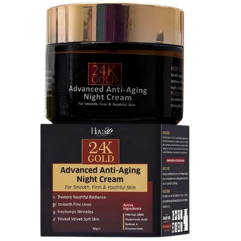 Haya 24K Gold Advanced Anti-Aging Night Cream with Retinol Hyaluronic Acid and Niacinamide