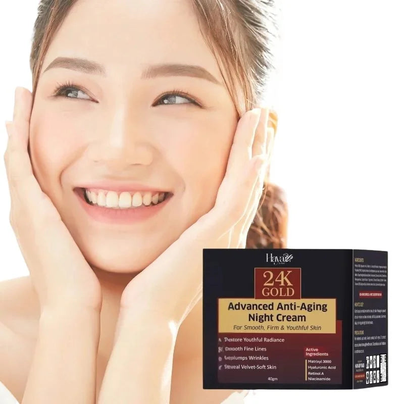 Haya 24K Gold Advanced Anti-Aging Night Cream with Retinol Hyaluronic Acid and Niacinamide