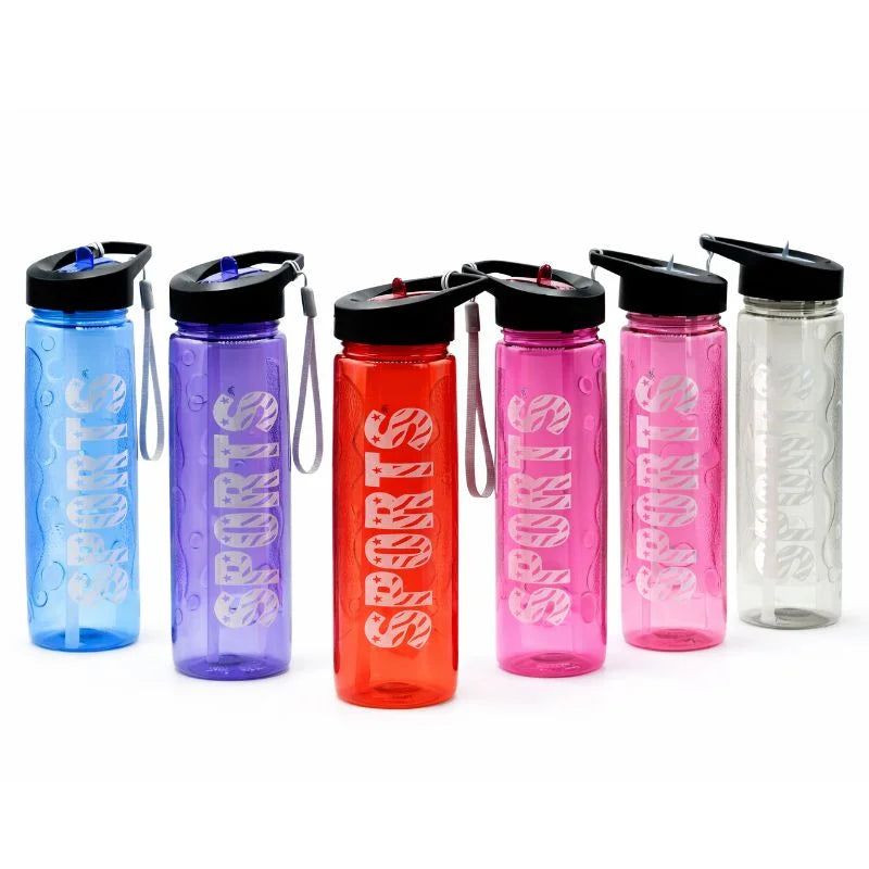 Black Stylish Water Sport Bottle 1000ml with Straw | Leakproof BPA-Free Hydration Bottle for School, Gym & Travel