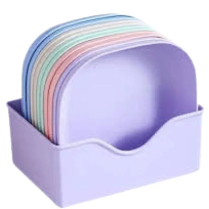 Food Grade Plastic Household Dining Plates | 10 pcs Elliptical Spit Bone Plate Set | Multi-Function & Durable