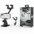 360° Rotatable & Retractable Rearview Mirror Phone Holder | Safe & Convenient Driving Mount