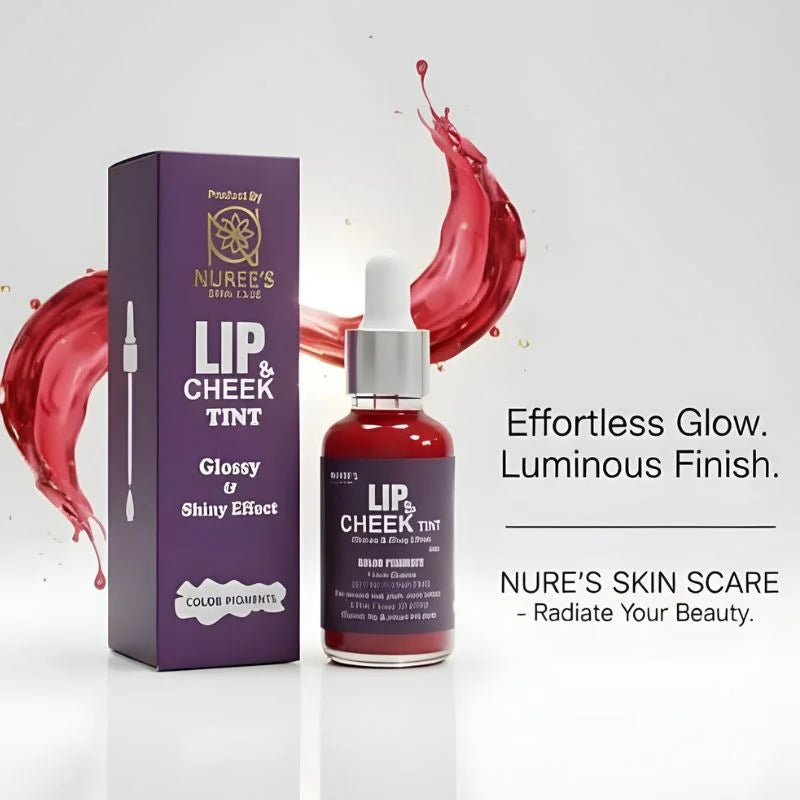 Glossy Lip & Cheek Tint | High-Shine Finish, Long-Lasting Color Pigments & Moisturizing Oils