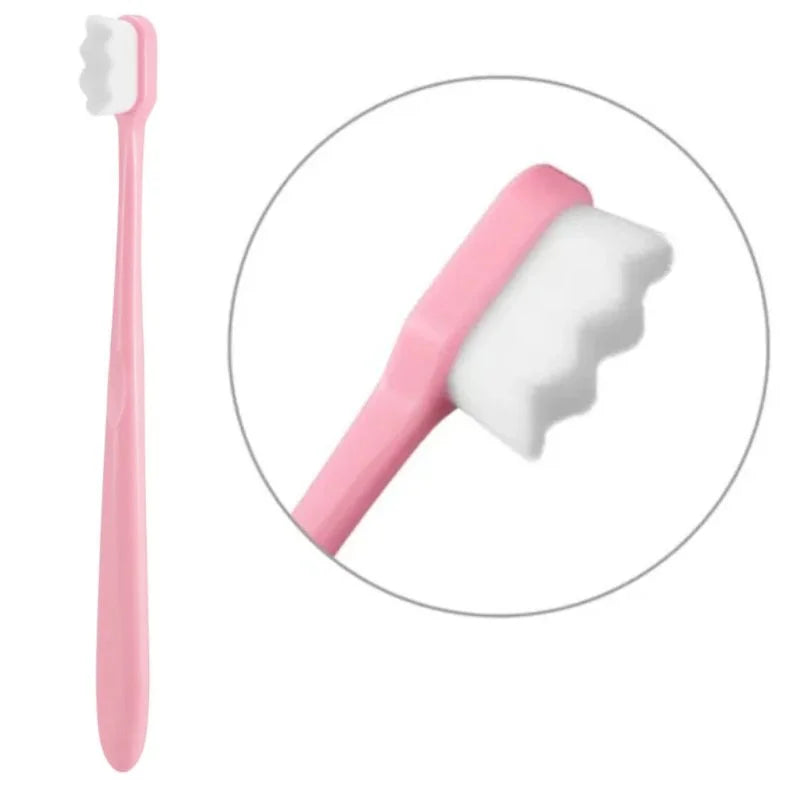 Nano Toothbrush with Travel Case | Ultra Soft Micro-Nano Bristles | For Sensitive Gums, Adults & Kids | Pink
