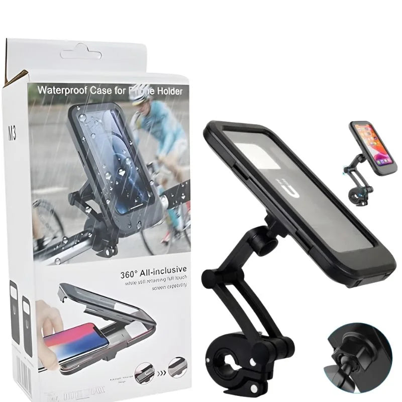 Waterproof Bike Phone Holder 360Â° Rotation | Handlebar Mobile Mount for Bicycle & Motorcycle