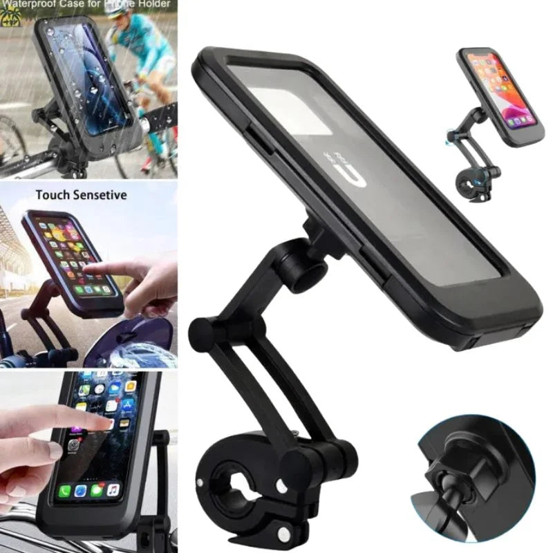 Waterproof Bike Phone Holder 360Â° Rotation | Handlebar Mobile Mount for Bicycle & Motorcycle