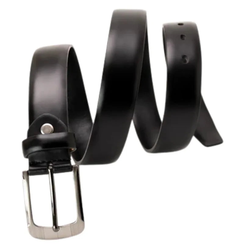 Black Imported Belt | Premium Matt Finish Strap with Elegant Metal Buckle for Formal & Casual Wear