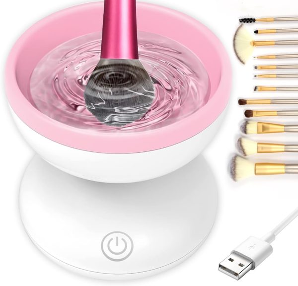 Electric Makeup Brush Cleaner Machine | Automatic USB Rechargeable Brush Washer | Gentle Silicone Cleaning