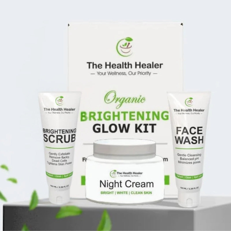 Brightening Glow Kit by The Health Healer | Face Wash, Scrub & Night Cream Set