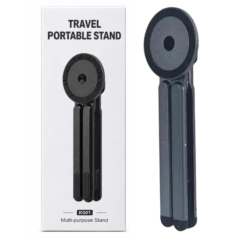 3-in-1 Magnetic Foldable  Stand |Model K001 | Aluminum Alloy Phone laptop & Tablet Holder | 8-Level Adjustable Height | 360° Rotating Base | Portable Travel Stand